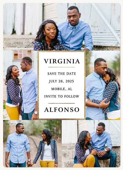 Stylish Collage Wedding Save the Date Magnets