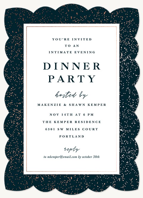  Metallic Flecked Dinner & Cocktail Party Invitations
