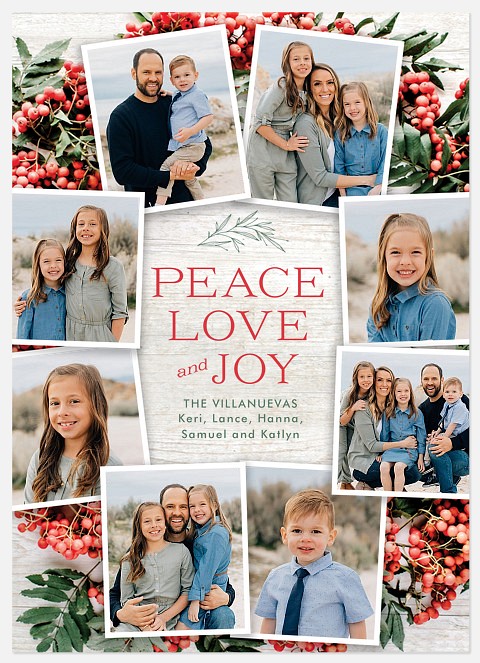 Berry Wreath Holiday Photo Cards
