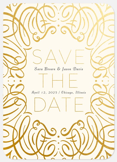 Nouveau Flourish Save the Date Photo Cards