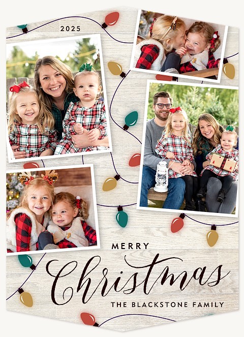 Rustic Bulbs Personalized Holiday Cards