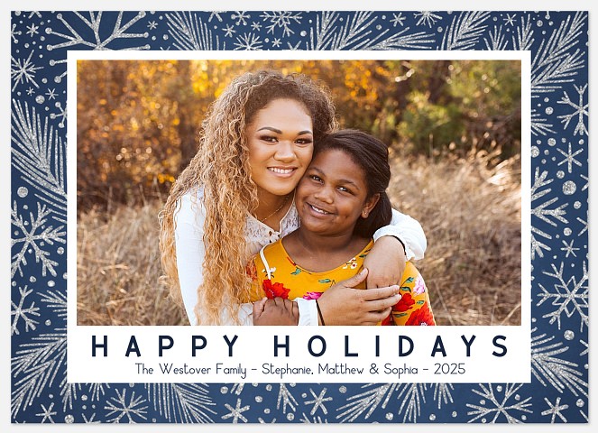 Snow Sparkle Holiday Photo Cards