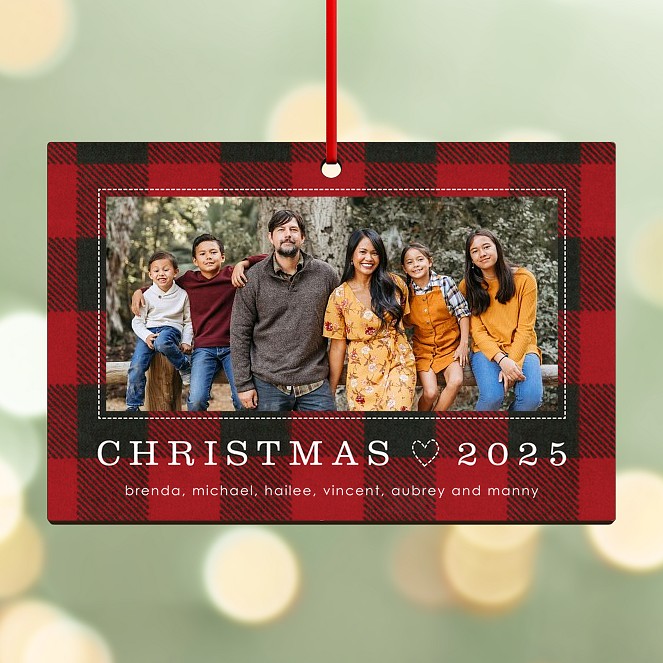 Stitched Flannel Personalized Ornaments
