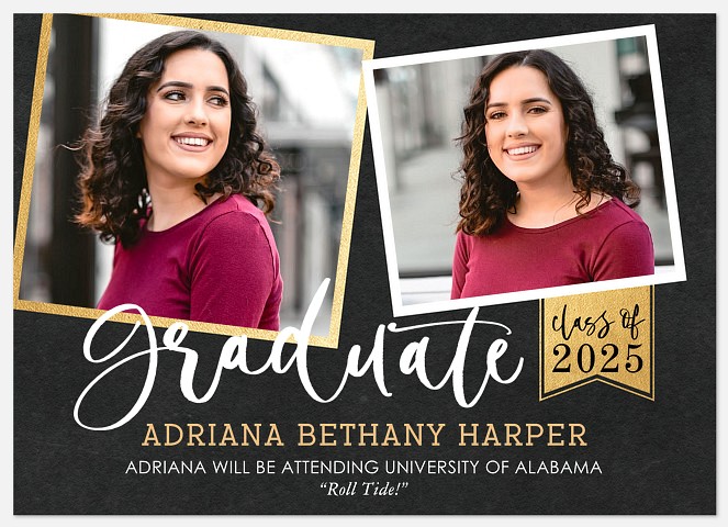 Gilded Banner Graduation Cards