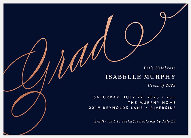 Posh Grad Script Graduation Cards