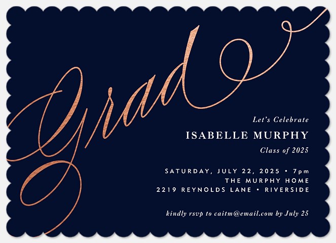 Posh Grad Script Graduation Cards
