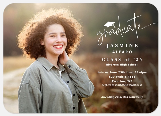 Angled Script Graduation Cards