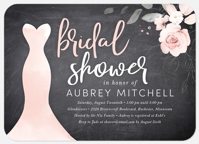 Chalkboard Floral Bridal Shower Invitations