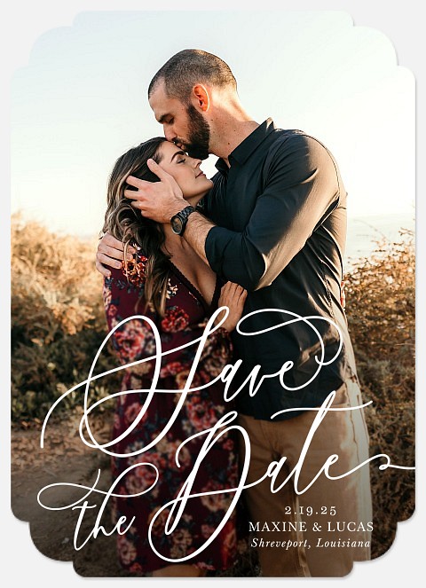 Grande Script Save the Date Photo Cards