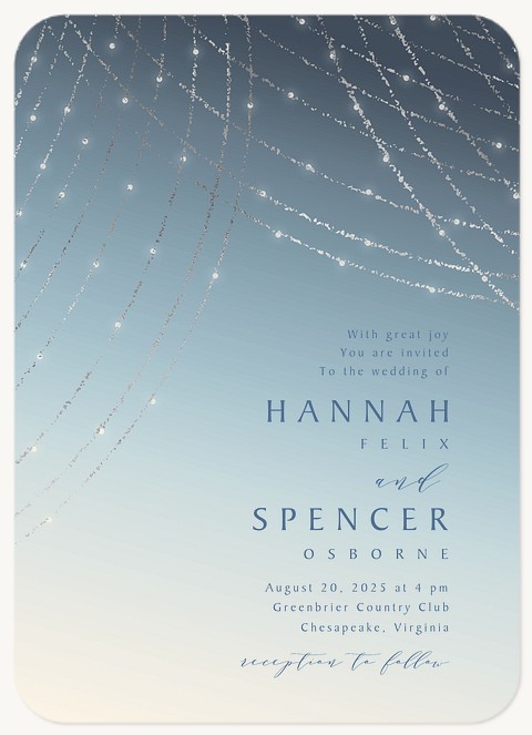 String Light Sunset Wedding Invitations
