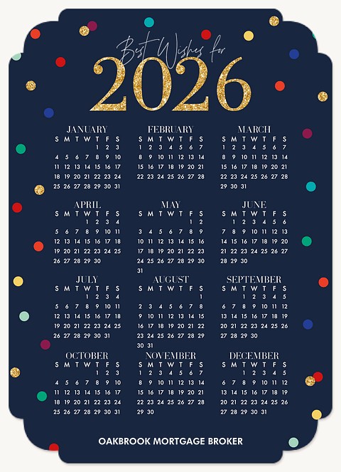 Confetti Calendar Business Holiday Cards