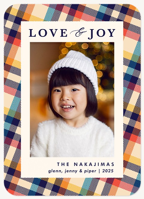 Joyful Plaid Personalized Holiday Cards