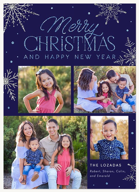 Snowy Glisten Personalized Holiday Cards