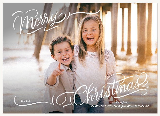 Flourished Corners Personalized Holiday Cards