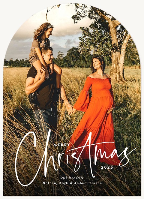 Merry Upward Personalized Holiday Cards