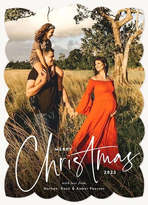 Merry Upward Personalized Holiday Cards