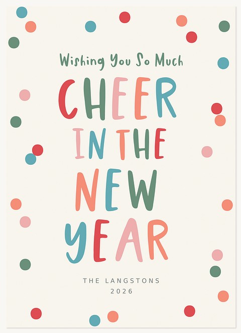 Cheer in the New Year Personalized Holiday Cards
