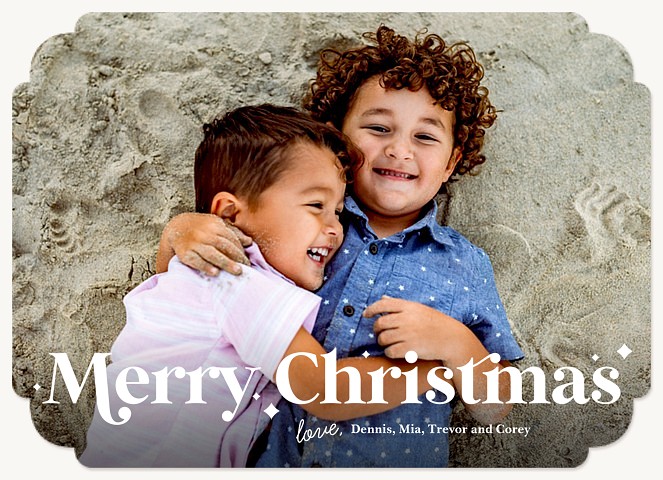 Simple Retro Personalized Holiday Cards