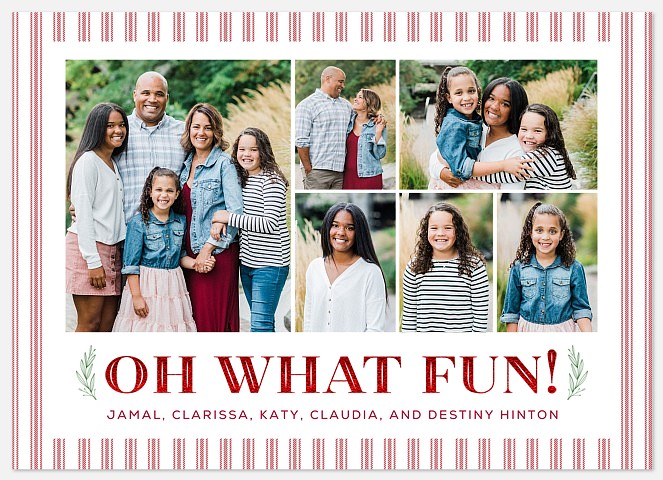 Peppermint Border Holiday Photo Cards