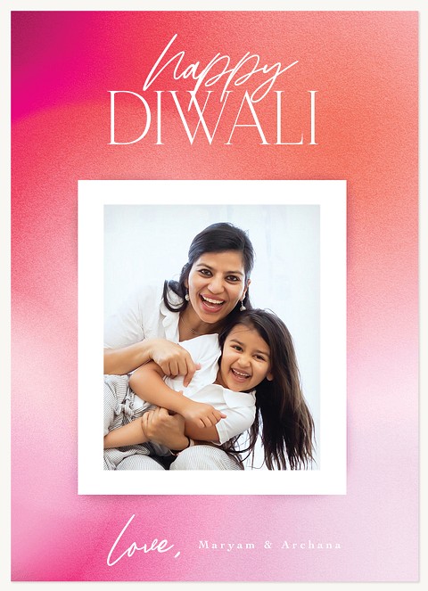 Glowing Ombre Diwali Holiday Cards