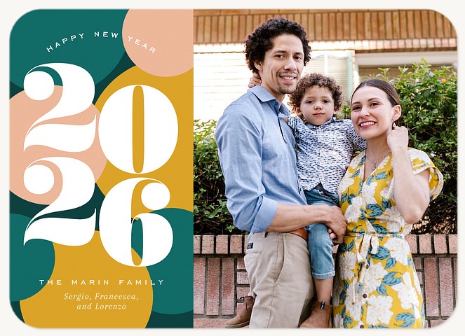 Mod Bubbles Personalized Holiday Cards