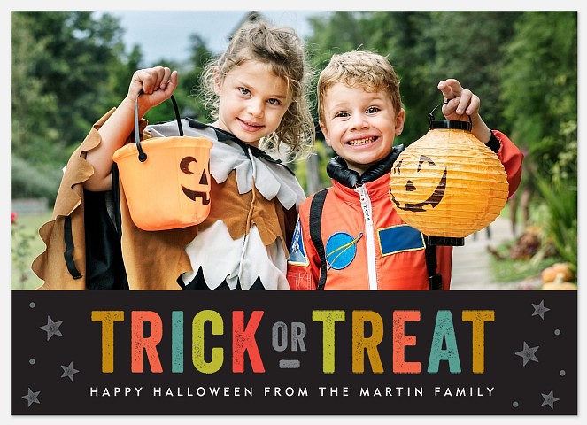 Multicolor Treat Halloween Photo Cards