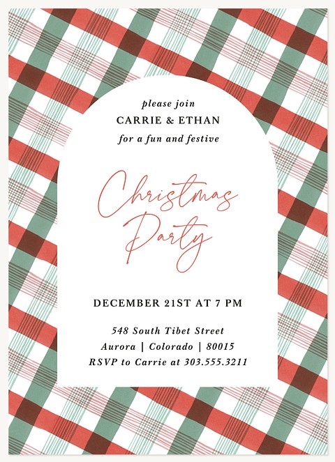 Plaid Party Holiday Party Invitations