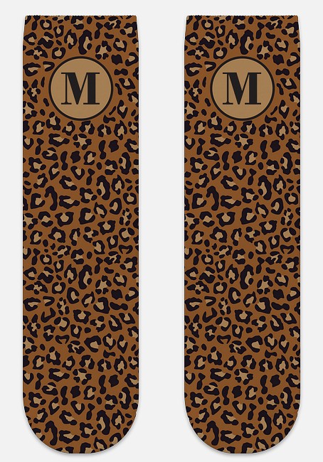 Leopard Monogram Custom Socks