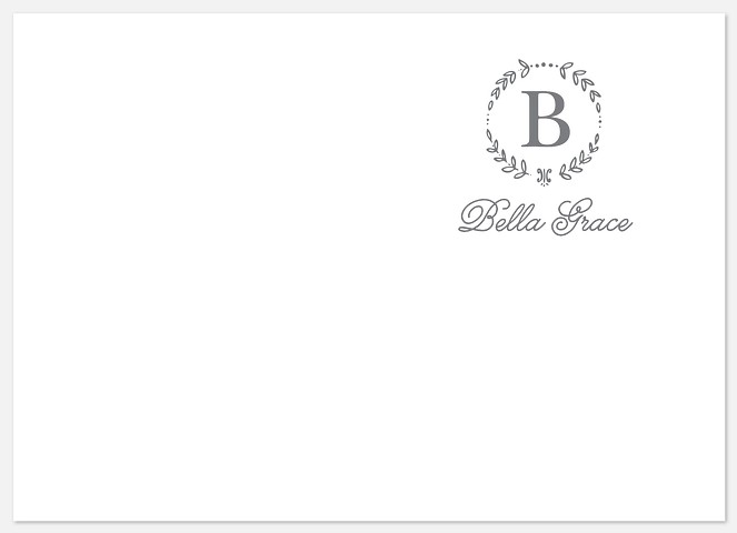 Monogram Wreath Thank You Cards 