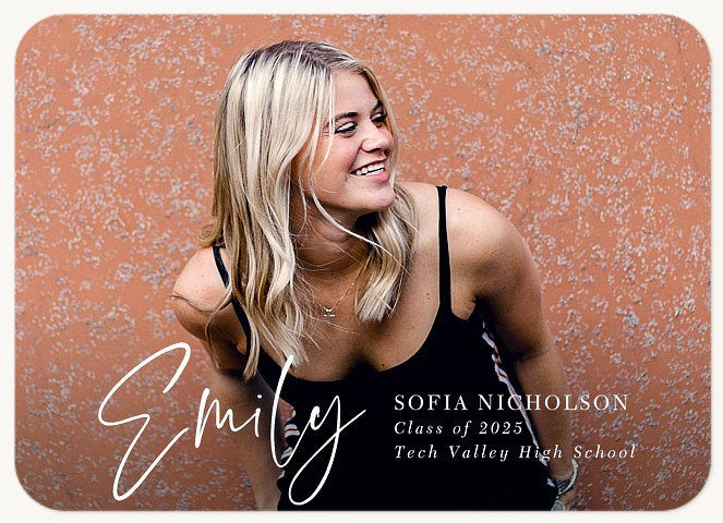 Brushed Script Name Graduation Cards