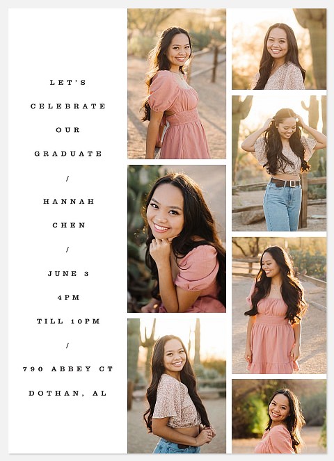 Minimalist Grid Graduation Cards