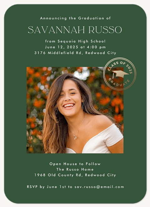 Golden Emblem Graduation Cards