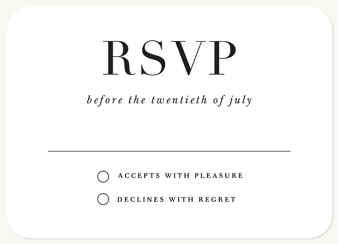 Simply Soho Wedding RSVP Cards