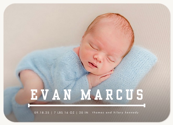 Sporty Divider Baby Announcements