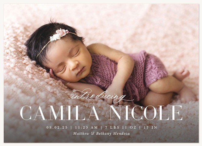 Elegant Name Baby Announcements