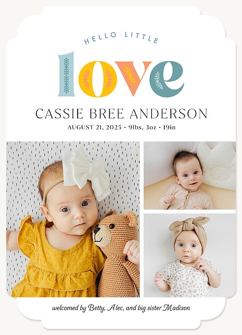 Hello Little Love Baby Announcements