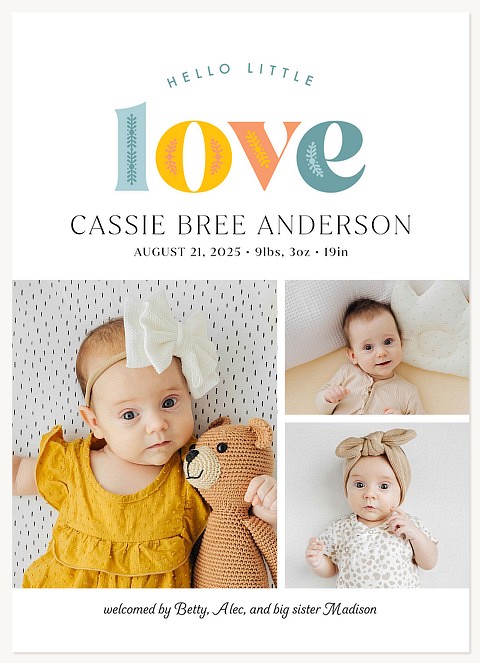 Hello Little Love Baby Announcements
