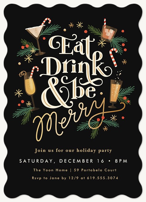 Cocktails & Christmas Cheer Holiday Party Invitations