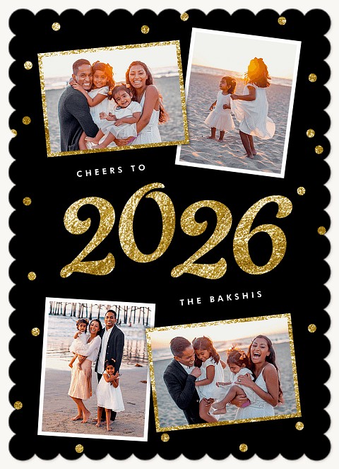 Glittering Year Personalized Holiday Cards