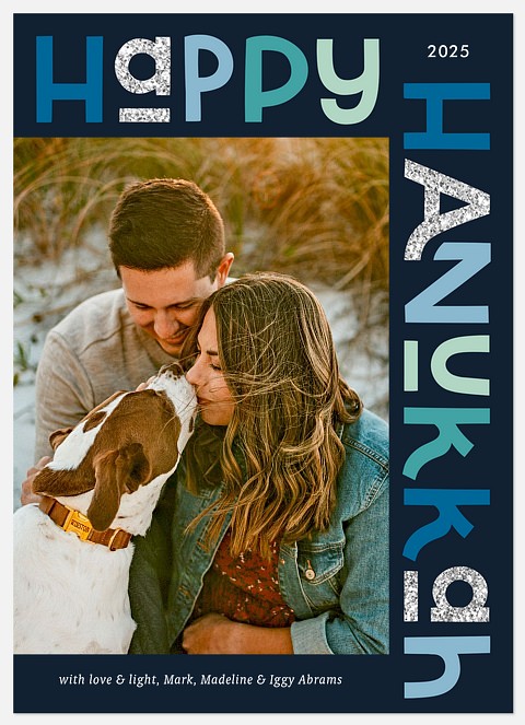Sparkling Hanukkah Hanukkah Photo Cards