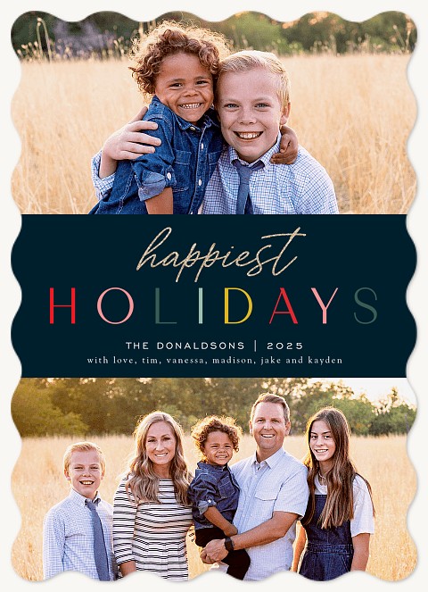 Cheerful Hues Personalized Holiday Cards