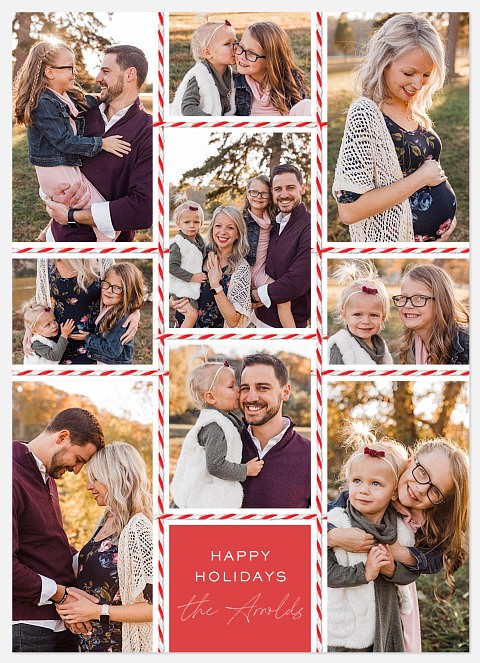 Twine Grid Holiday Photo Cards