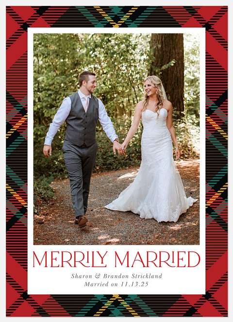 Festive Tartan Union Holiday Photo Cards