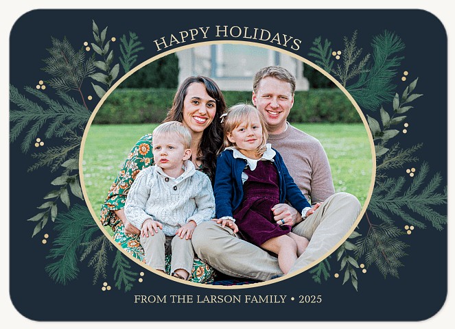 Holiday Wreath Personalized Holiday Cards