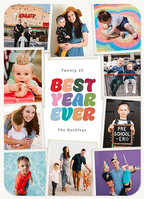Retro Highlights Personalized Holiday Cards