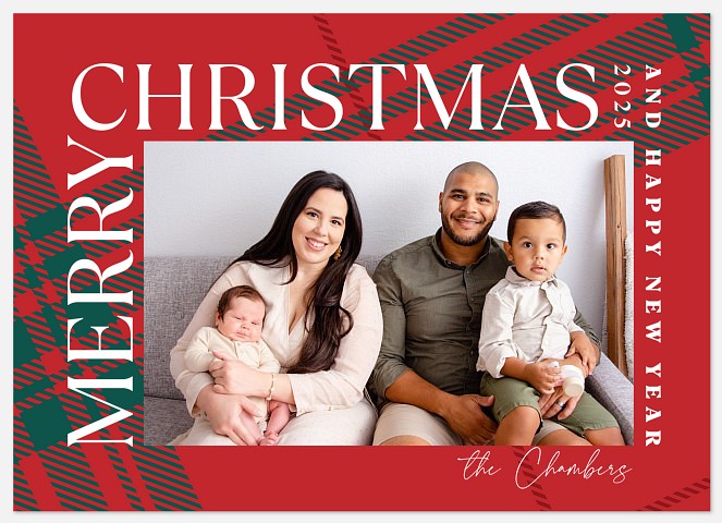 Mod Plaid Holiday Photo Cards