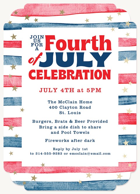 Stars & Stripes Summer Party Invitations