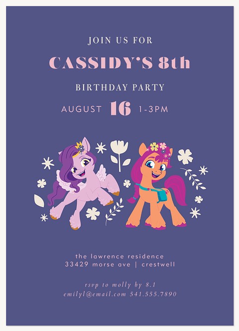 My Little Pony Fun Flowers Kids Birthday Invitations