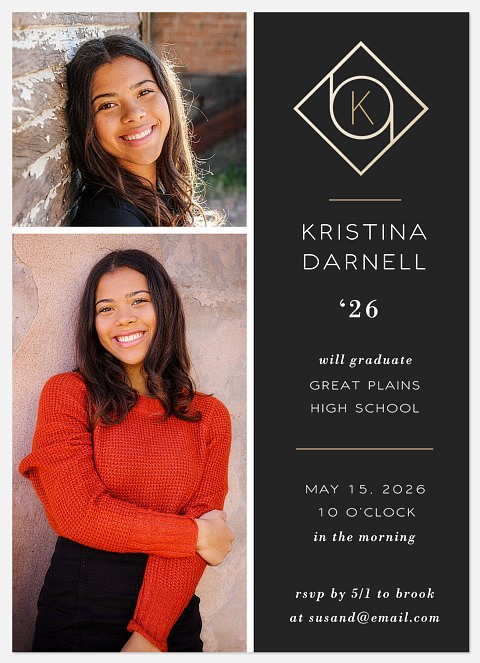 Mod Monogram Graduation Cards