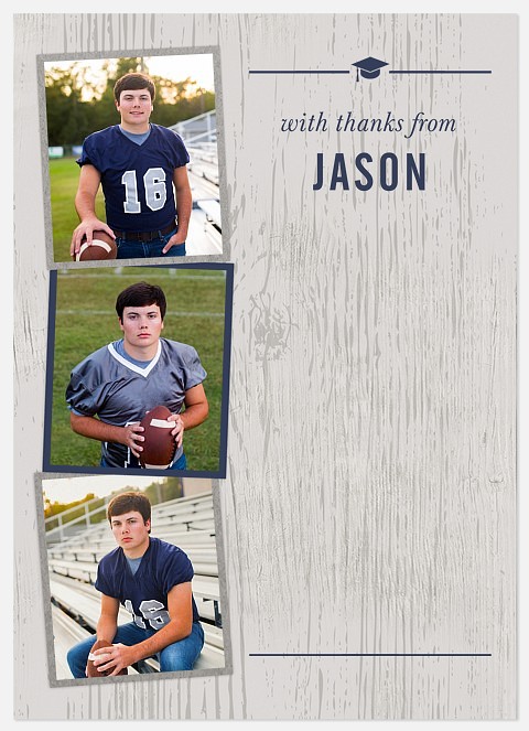 Preppy Woodgrain Thank You Cards 